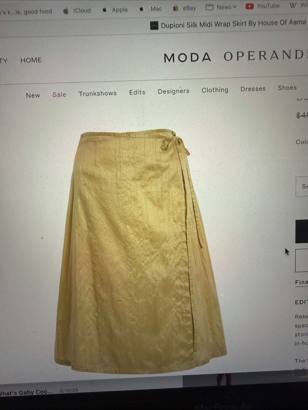House of Aama Dupioni Silk Wrap Skirt NWT